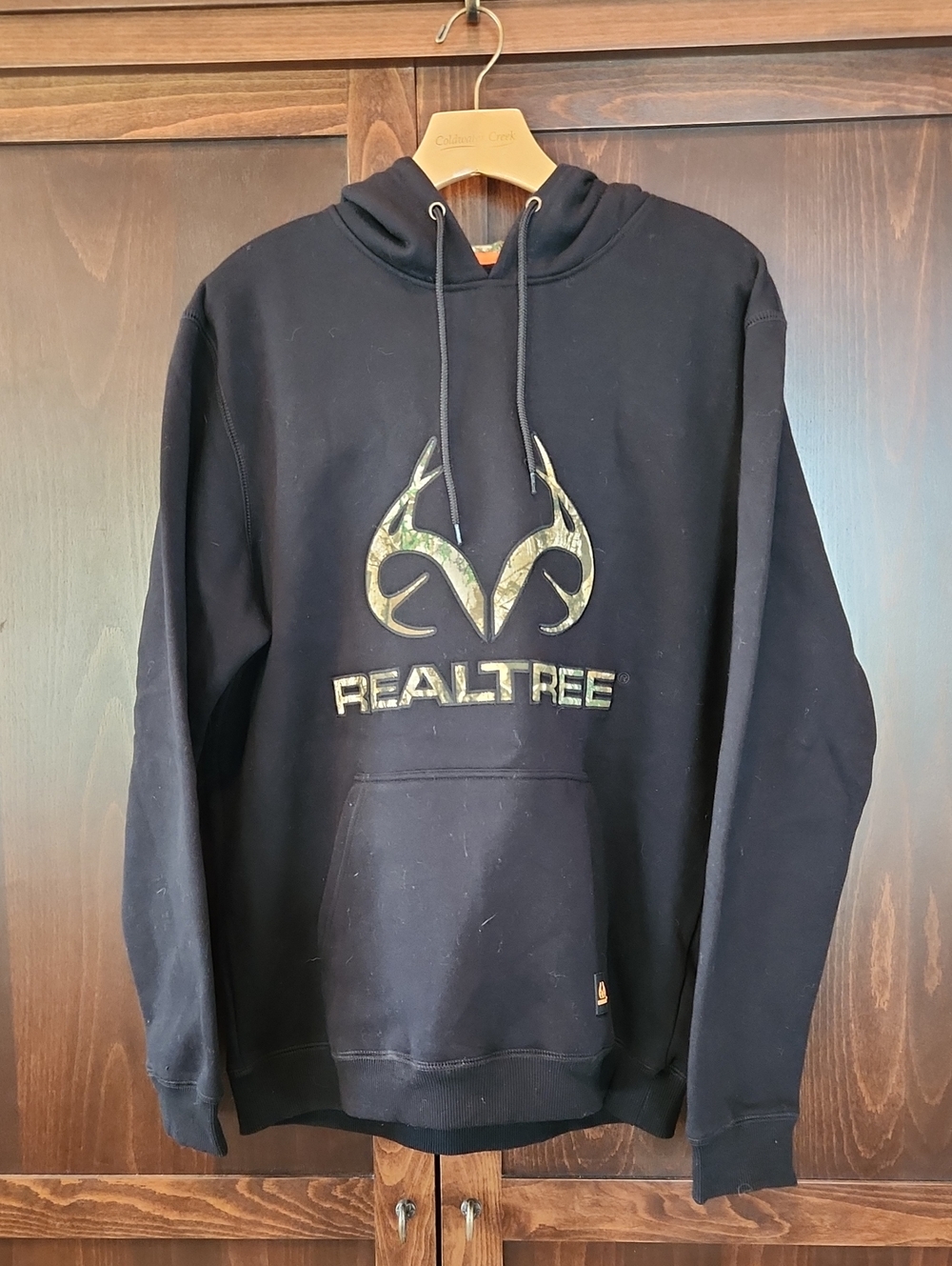 Realtree Black Hoodie with Camo Logo